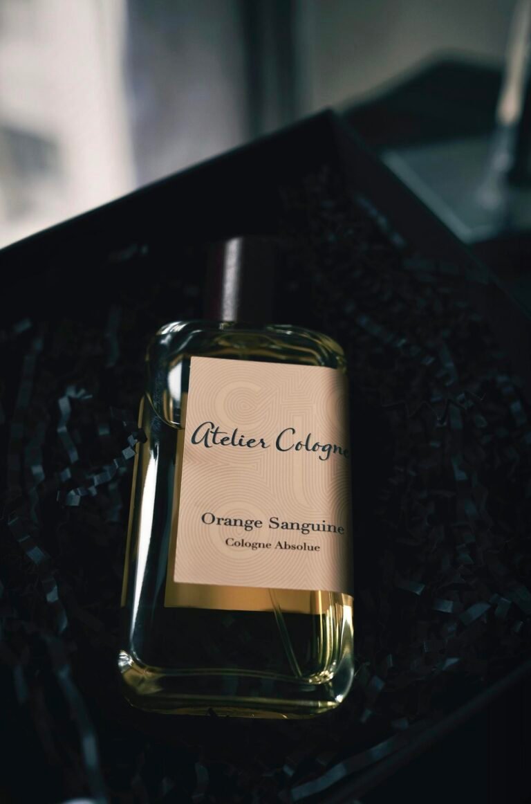 Stylish Atelier Cologne Orange Sanguine bottle elegantly placed in a gift box, perfect for luxury product showcases.